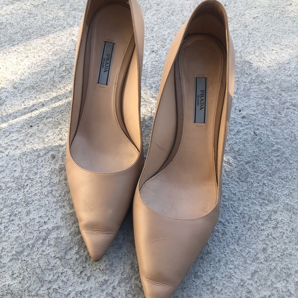 Nude Prada 3 inch Heels